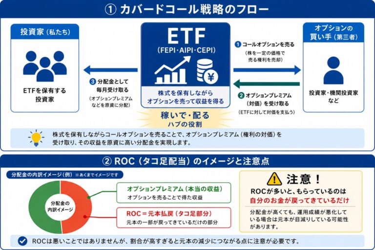 Cepi Etf FEPI・AIPI・CEPI比較|分配率30%超ETFの仕組みと注意点 | たごさくのFIRE戦略|インデックス積立から配当生活への道