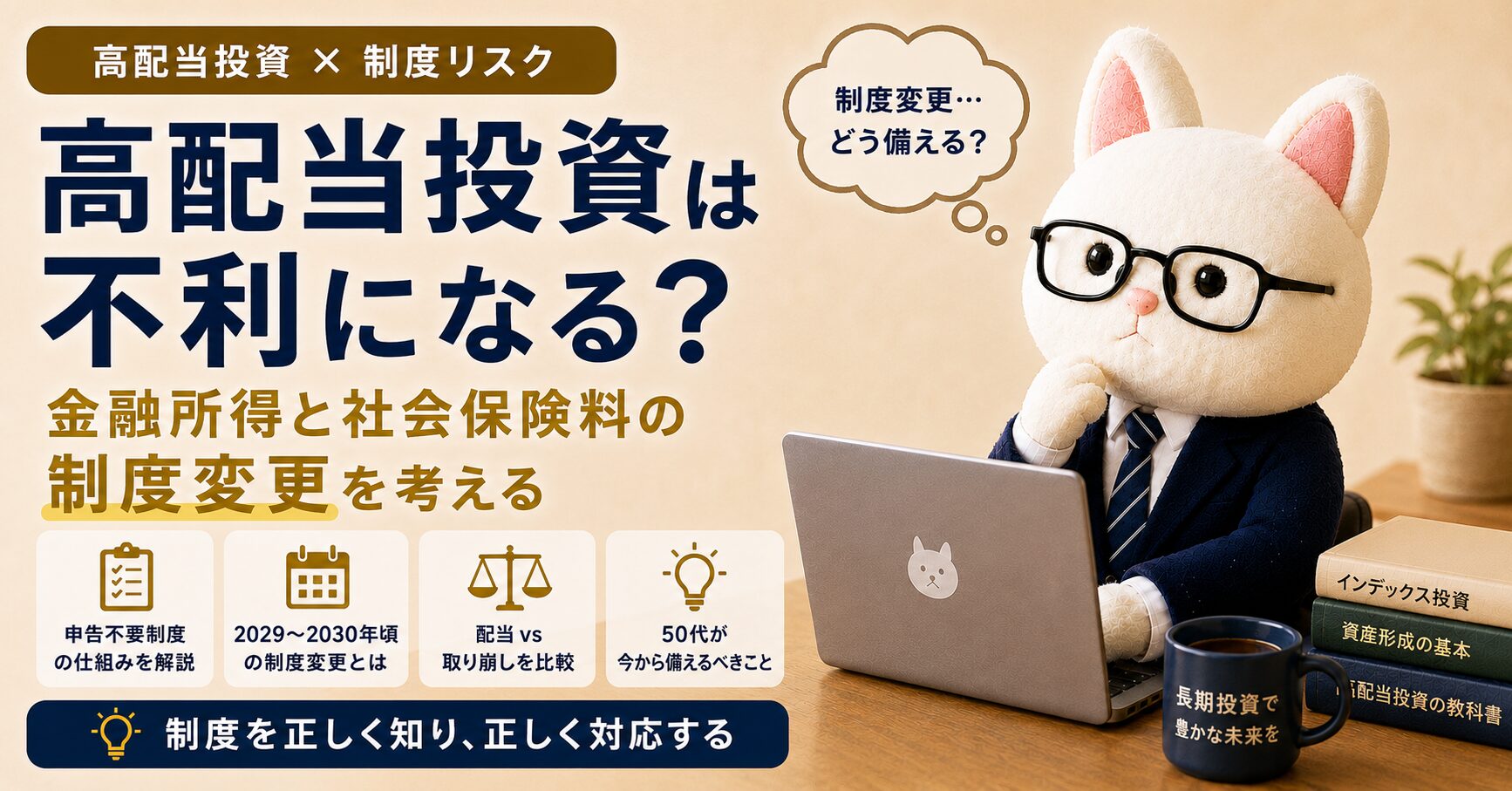 【代替テキスト】 高配当投資は不利になる？金融所得と社会保険料の制度変更を考える｜たごさくのFIRE戦略